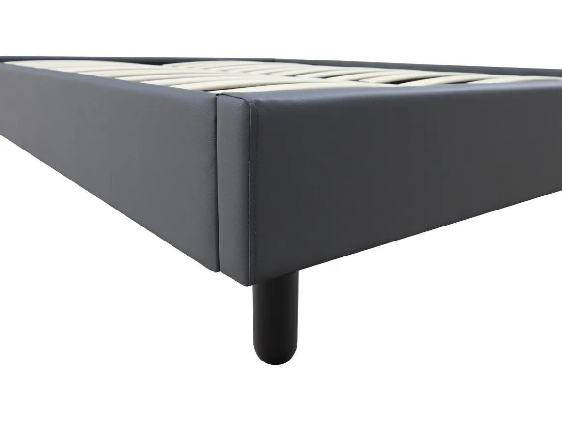 Sommier "Andy" - 160 x 200 cm - PVC - Gris anthracite