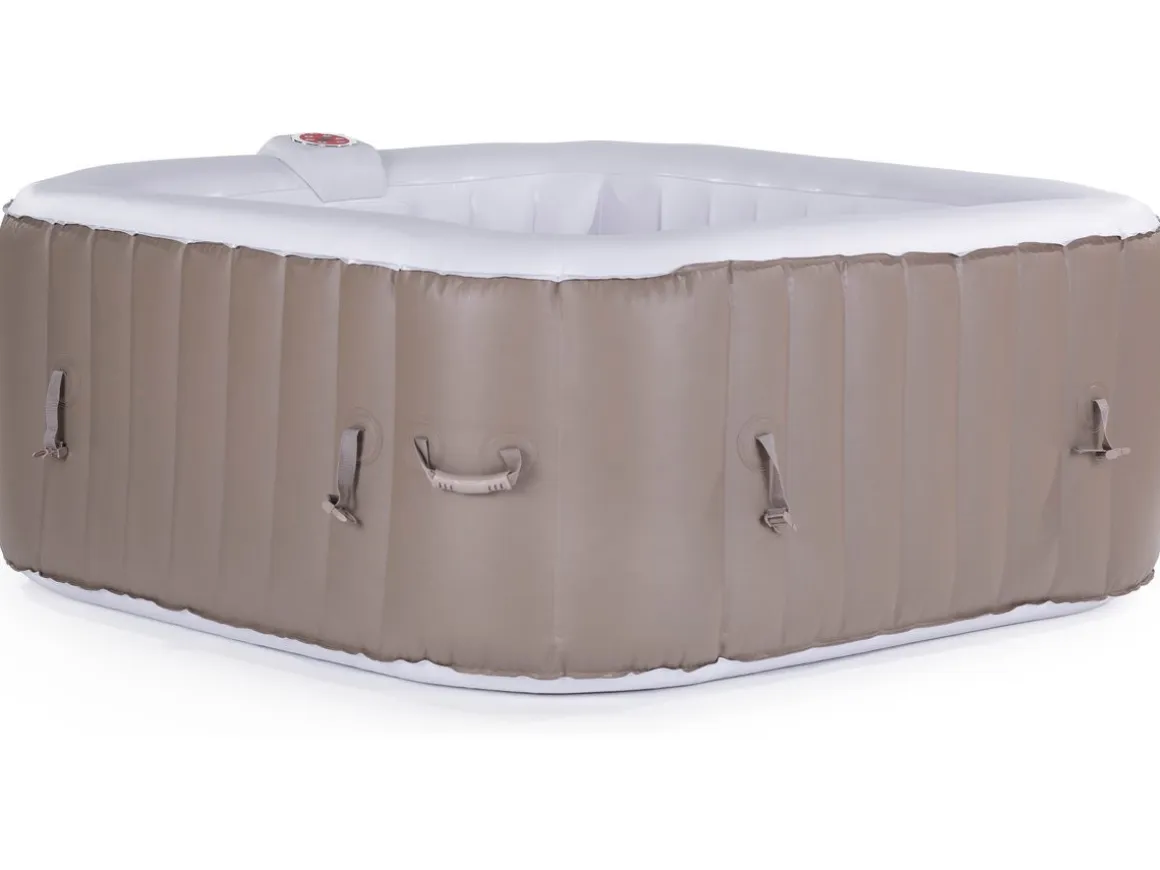 SPA GONFLABLE MONAC EN PVC - 6 PLACES - TAUPE/CREME