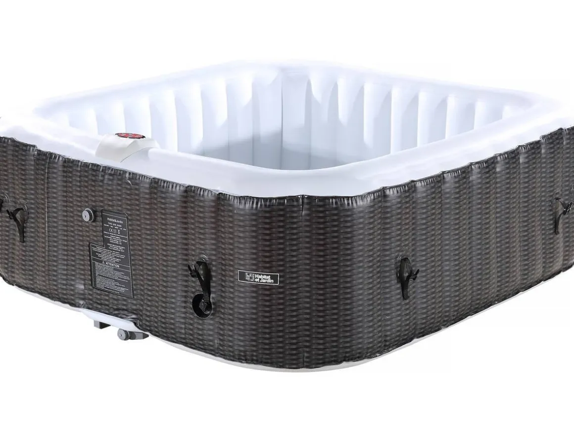Spa Gonflable Nice en PVC - 6 places - Marron/Crème