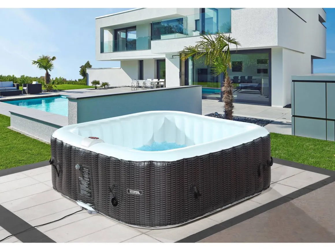 Spa Gonflable Nice en PVC - 6 places - Marron/Crème