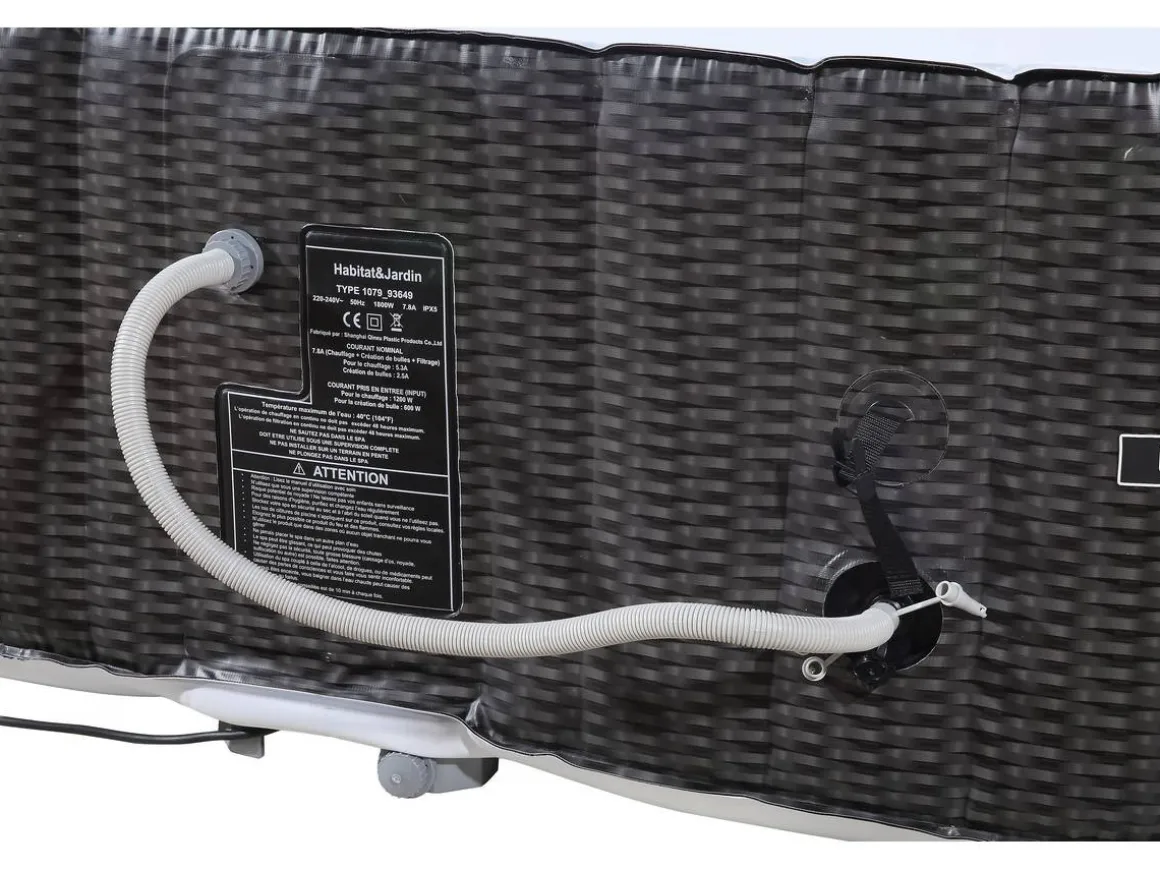 Spa Gonflable Nice en PVC - 6 places - Marron/Crème