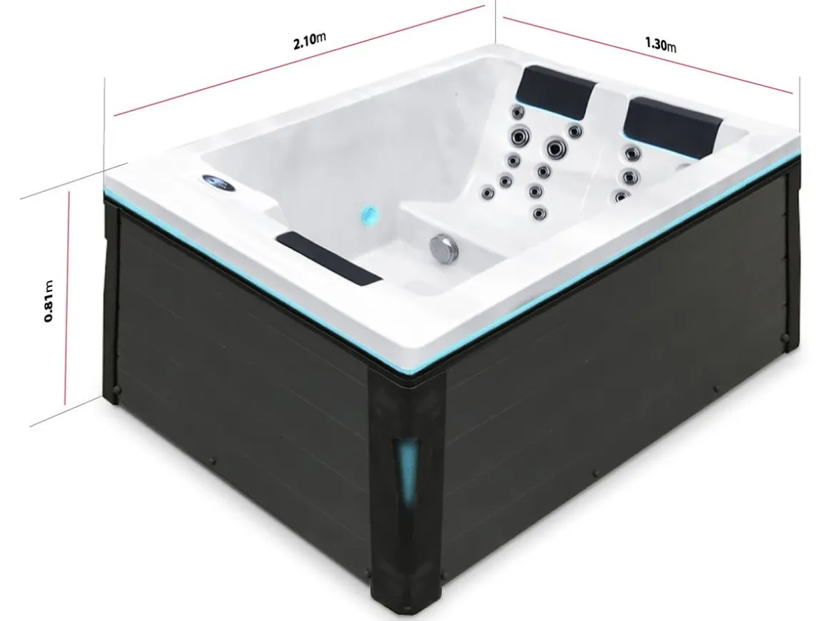 Spa " Serene 3 " - 2 places assises + 1 allongée - 2.10 x 1.30 x 0.81 m