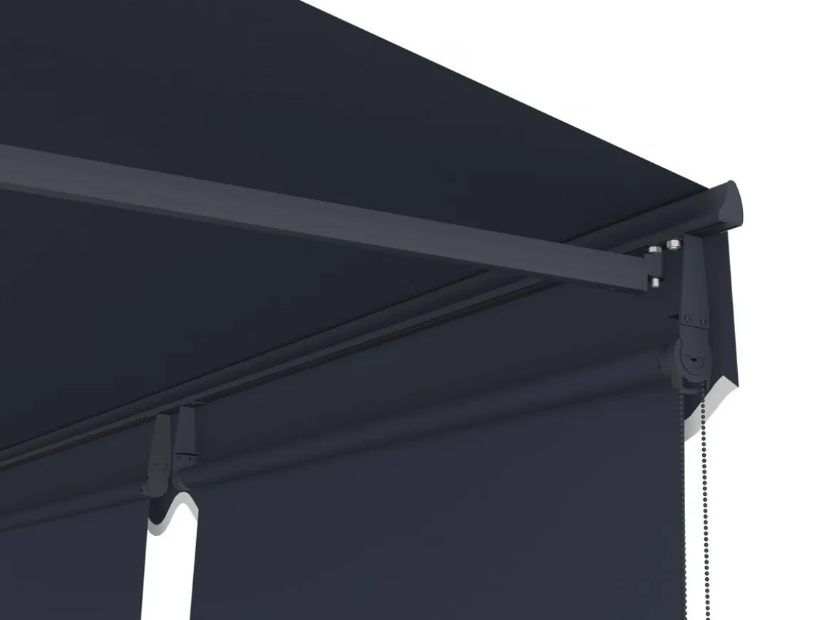 Store banne avec lambrequin en aluminium 2 x 3 m "Shadow" - Gris anthracite