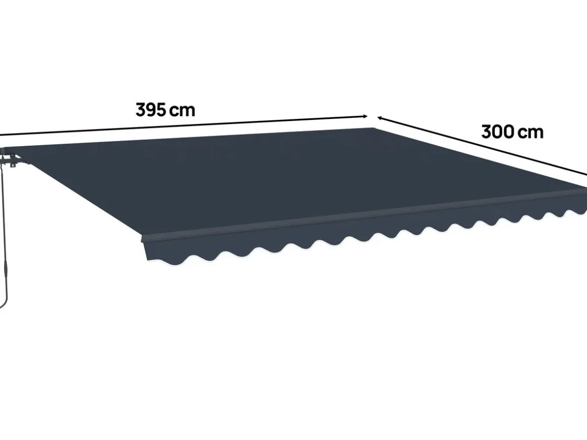 Store banne en aluminium "Ombra 4" - 395 x 300 cm - Gris