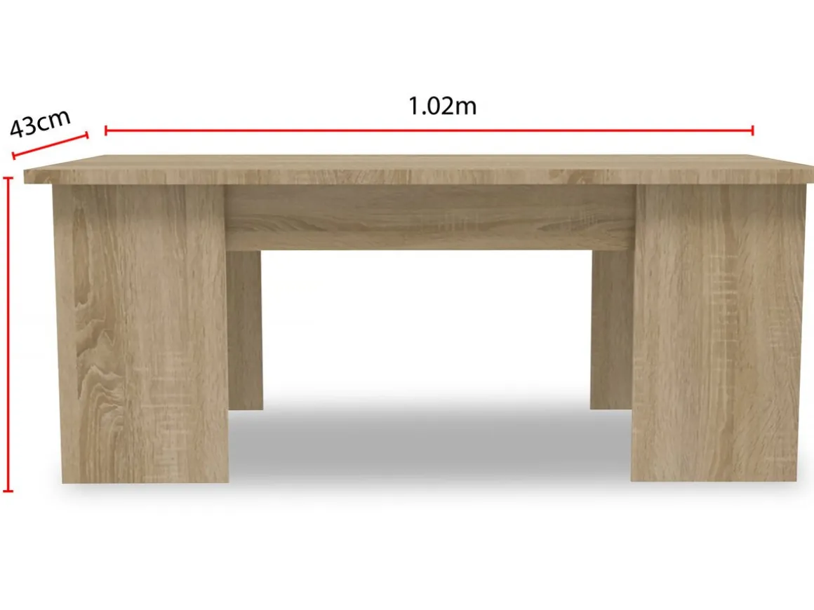 Table basse "Diana" - 102 x 50 x 43 cm - Chêne