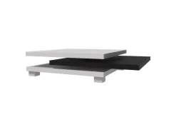 Table basse "Elena" - 80 x 80 x 32 cm - Blanc / Noir