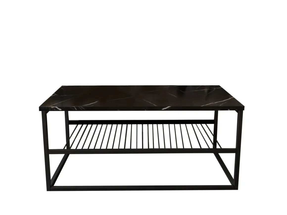 Table basse en bois "Asude" - 95 x 55 x 42 cm - Noir