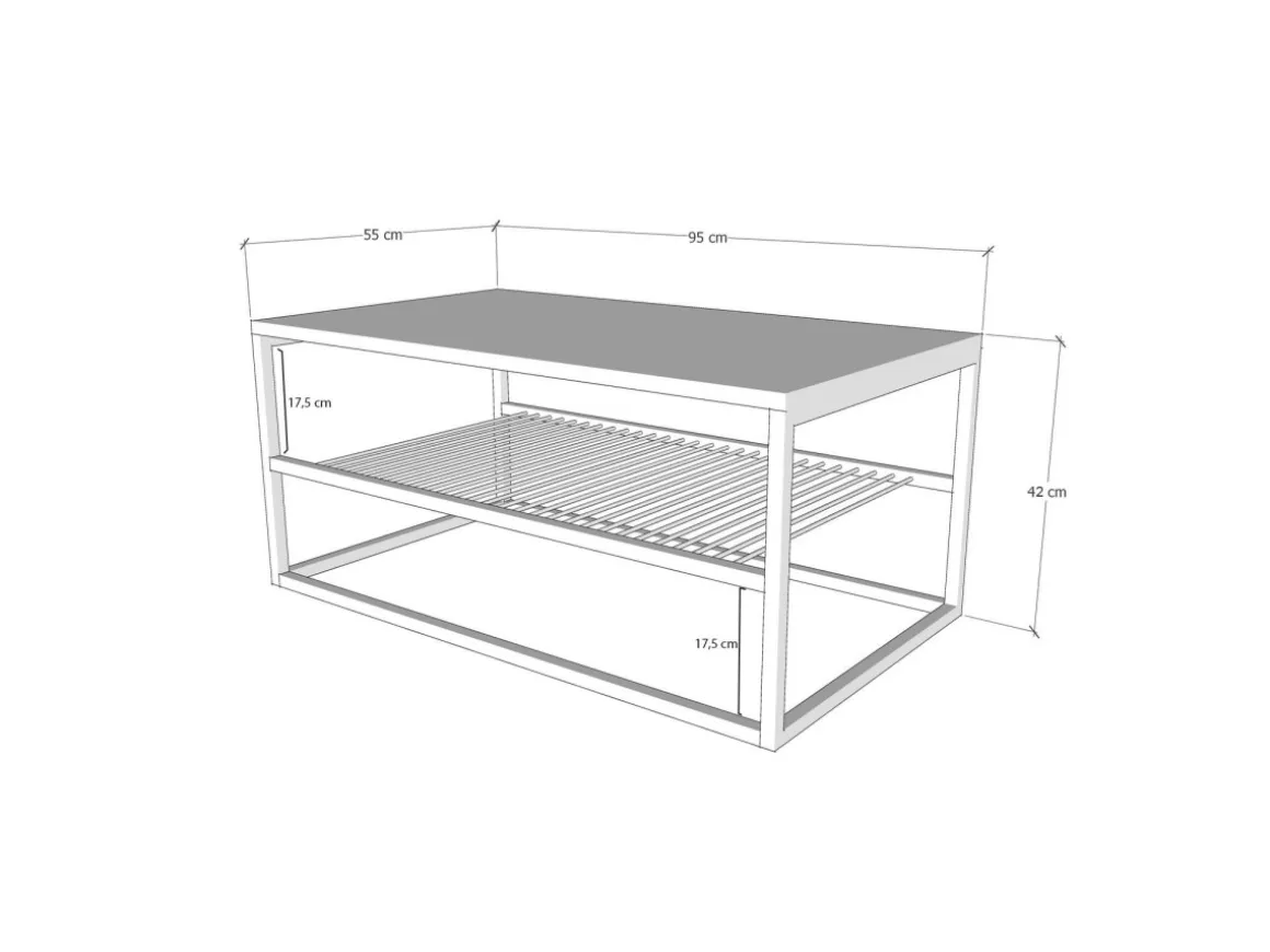 Table basse en bois "Asude" - 95 x 55 x 42 cm - Blanc