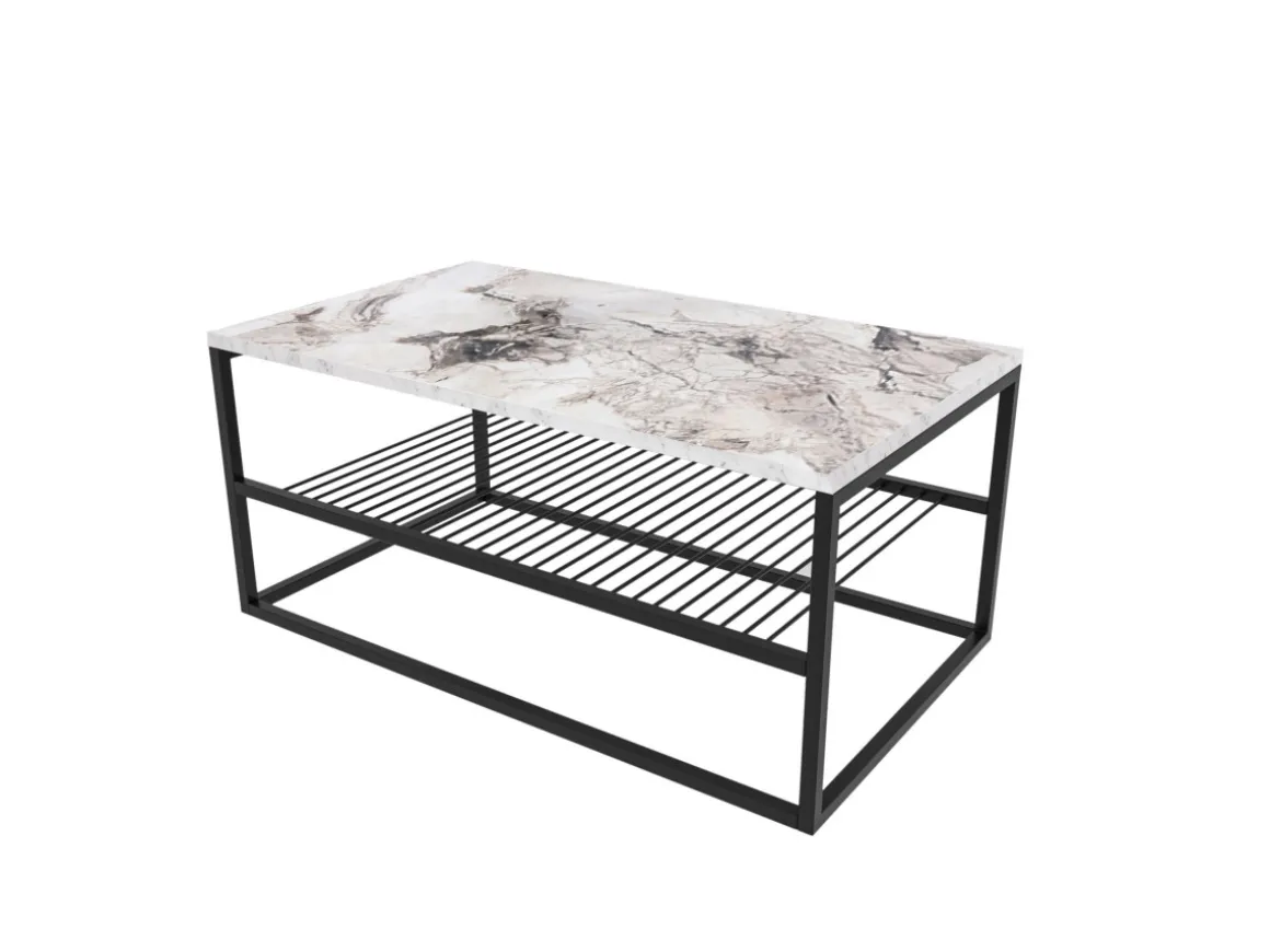 Table basse en bois "Asude" - 95 x 55 x 42 cm - Blanc