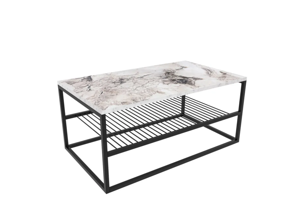 Table basse en bois "Asude" - 95 x 55 x 42 cm - Blanc