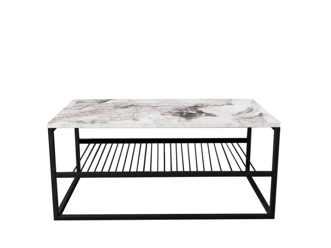 Table basse en bois "Asude" - 95 x 55 x 42 cm - Blanc