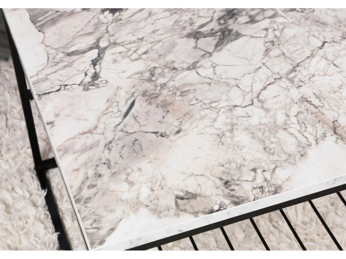 Table basse en bois "Asude" - 95 x 55 x 42 cm - Blanc