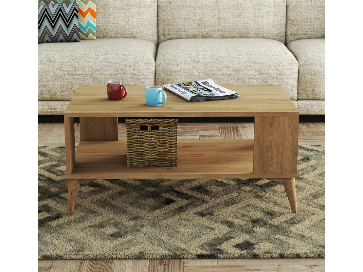 Table basse en bois "Authentic" - 90 x 41 x 54 cm - Marron