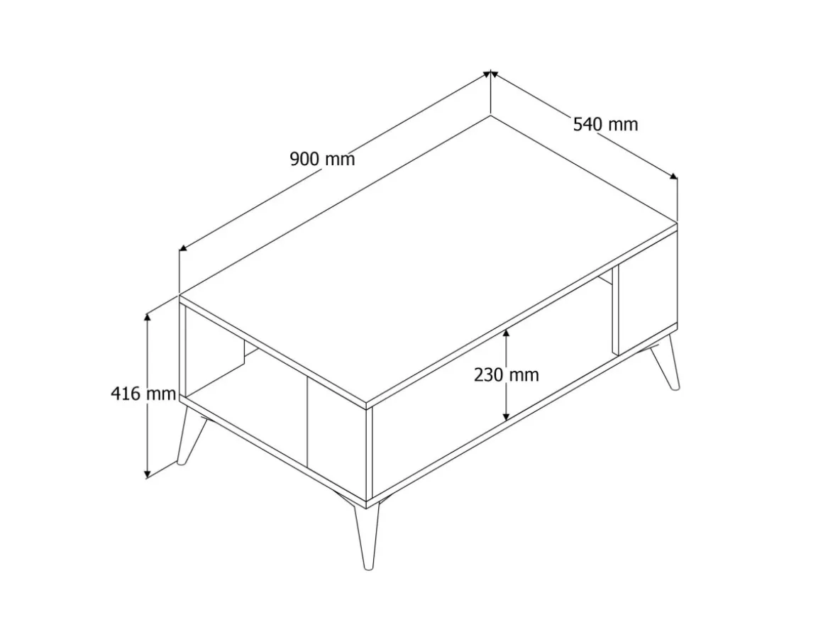 Table basse en bois "Authentic" - 90 x 41 x 54 cm - Marron