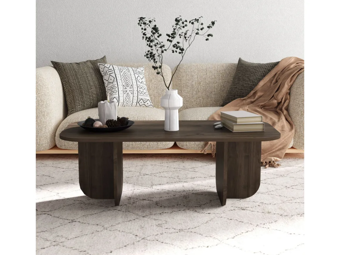 Table basse en bois "Becaj" - 120 x 60 x 41 cm - Noyer