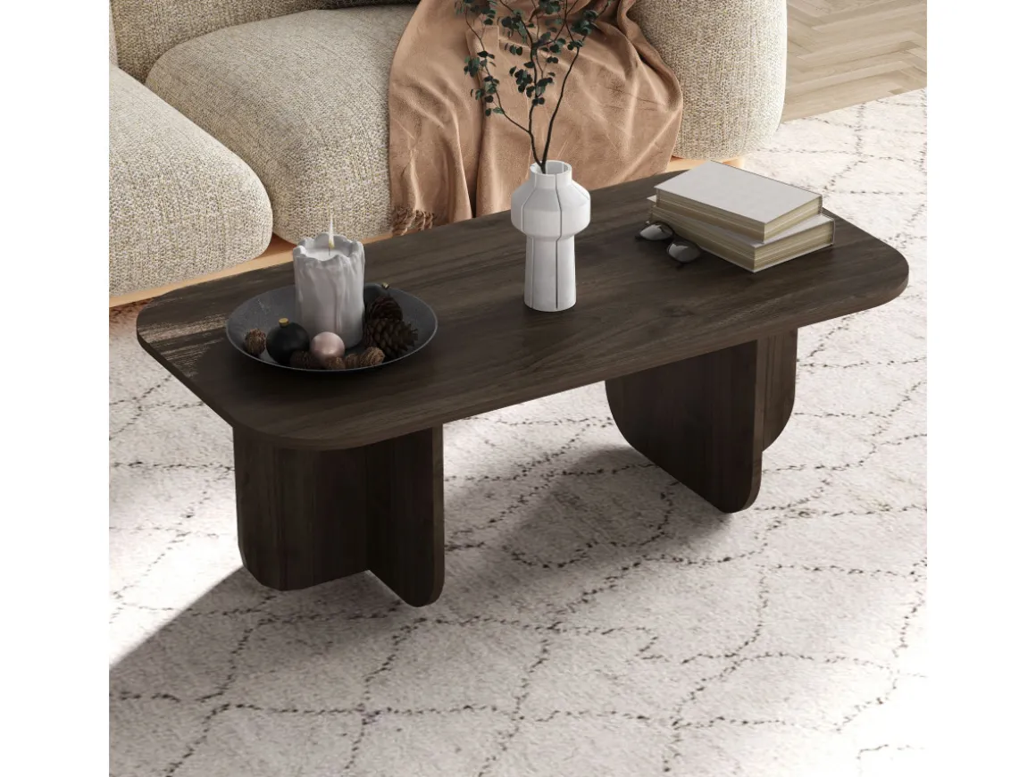 Table basse en bois "Becaj" - 120 x 60 x 41 cm - Noyer