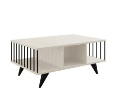Table basse en bois "Bert" - 90 x 60 x 40 cm - Blanc