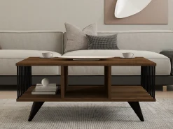 Table basse en bois "Bert" - 90 x 60 x 40 cm - Noyer