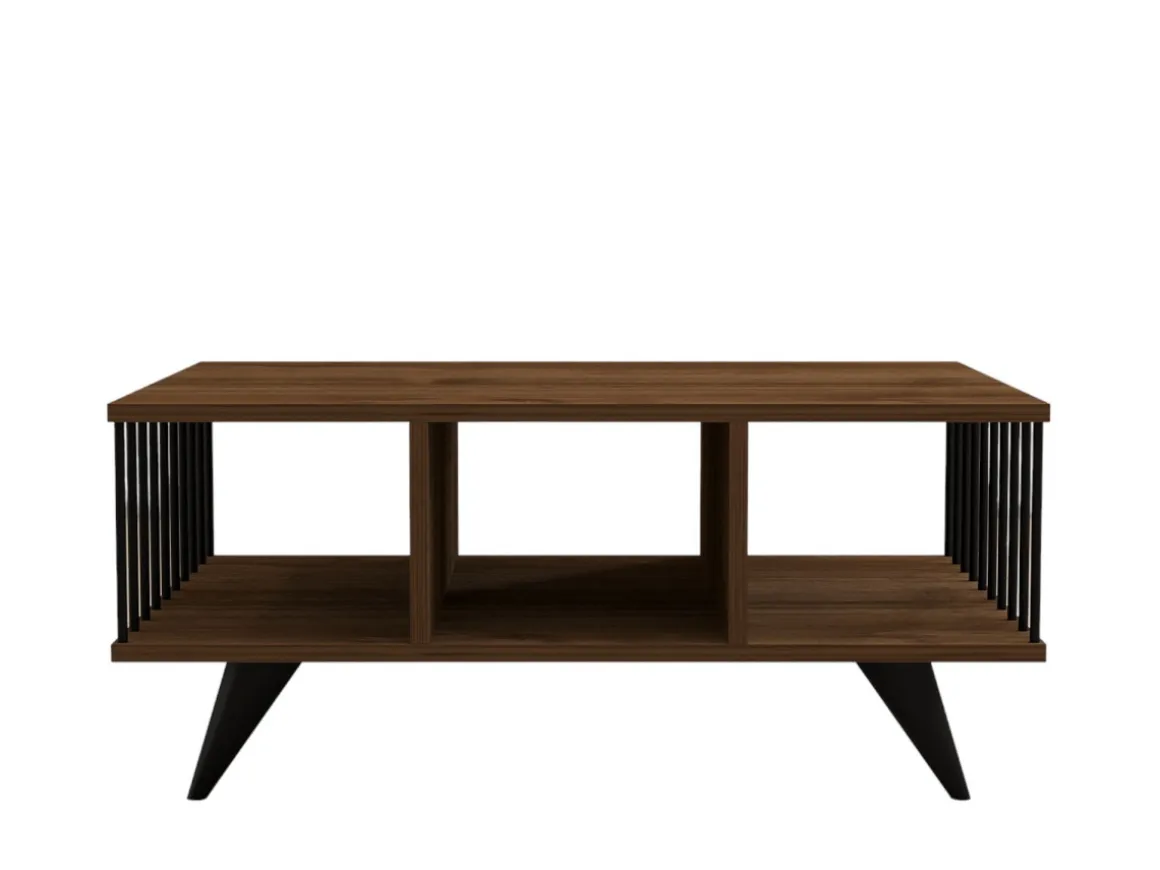 Table basse en bois "Bert" - 90 x 60 x 40 cm - Noyer
