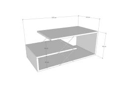 Table basse en bois "Cayenne" - 100 x 50 x 40 cm - Gris anthracite