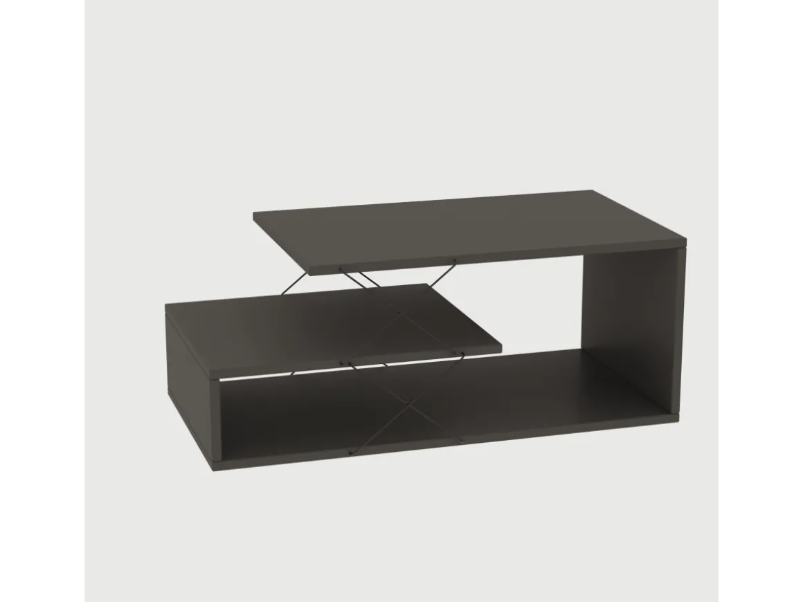 Table basse en bois "Cayenne" - 100 x 50 x 40 cm - Gris anthracite