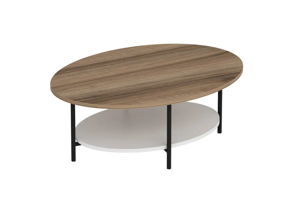 Table basse en bois "Elis" - 90 x 60 x 36 cm - ChêneBlanc