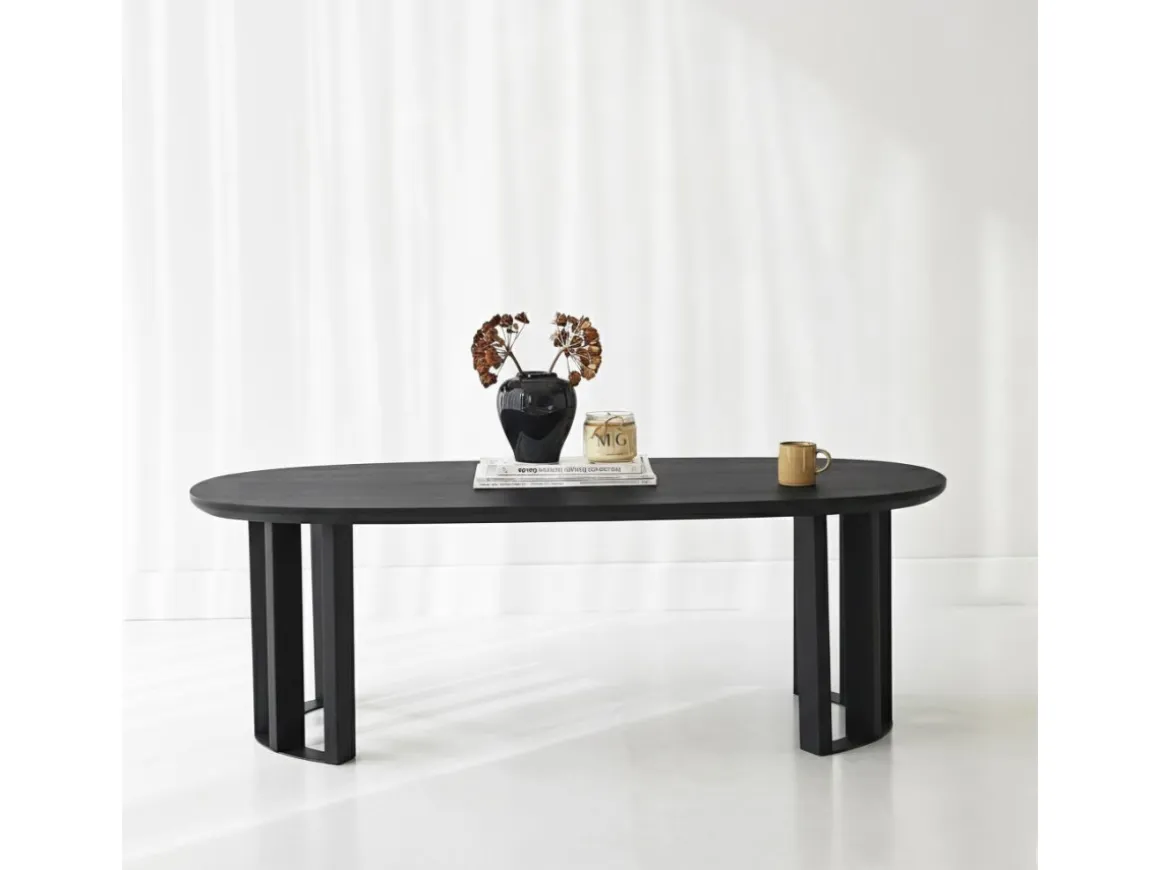 Table basse en bois "Elysia" - 120 x 60 x 40 cm - Noir