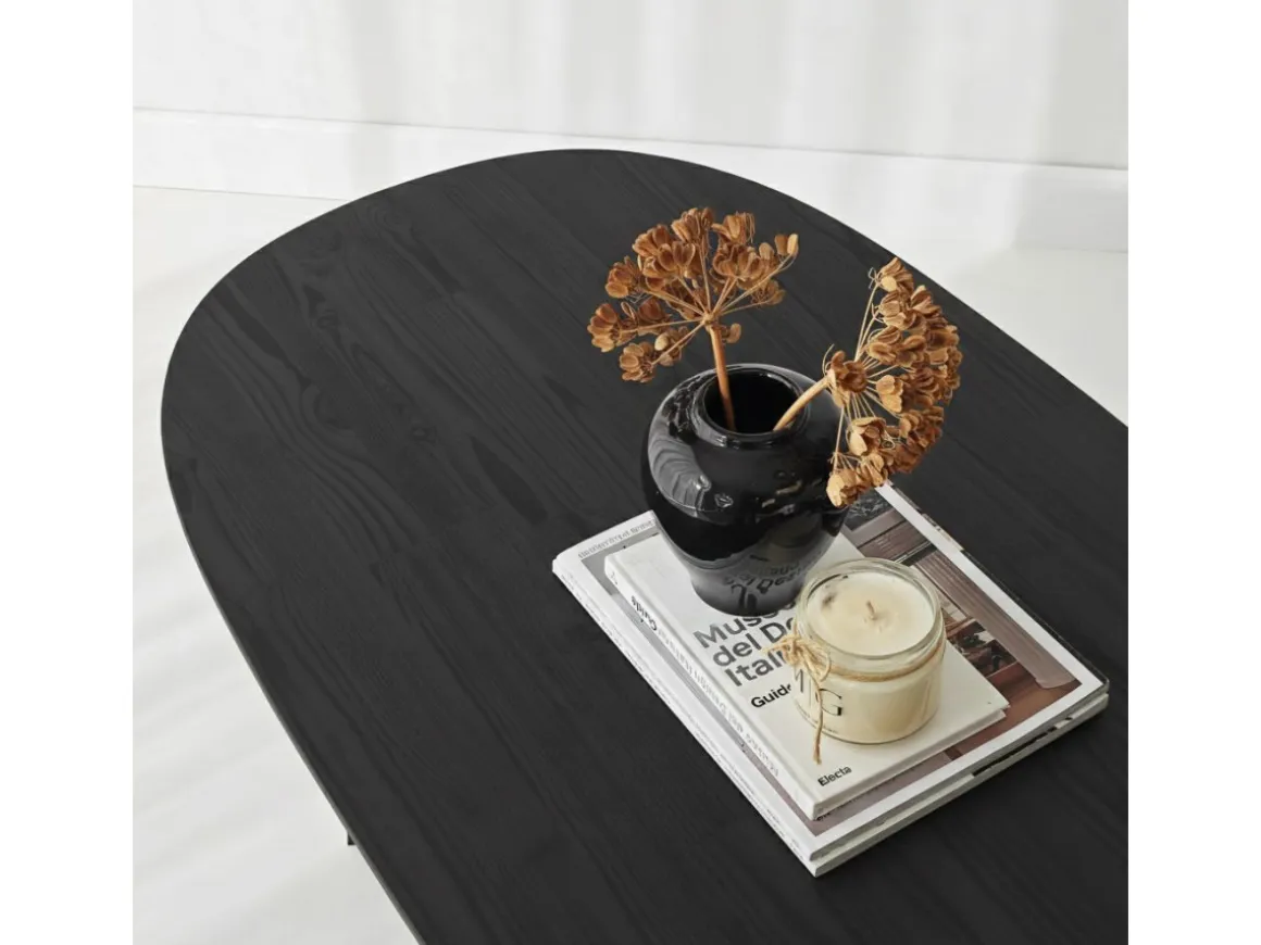 Table basse en bois "Elysia" - 120 x 60 x 40 cm - Noir