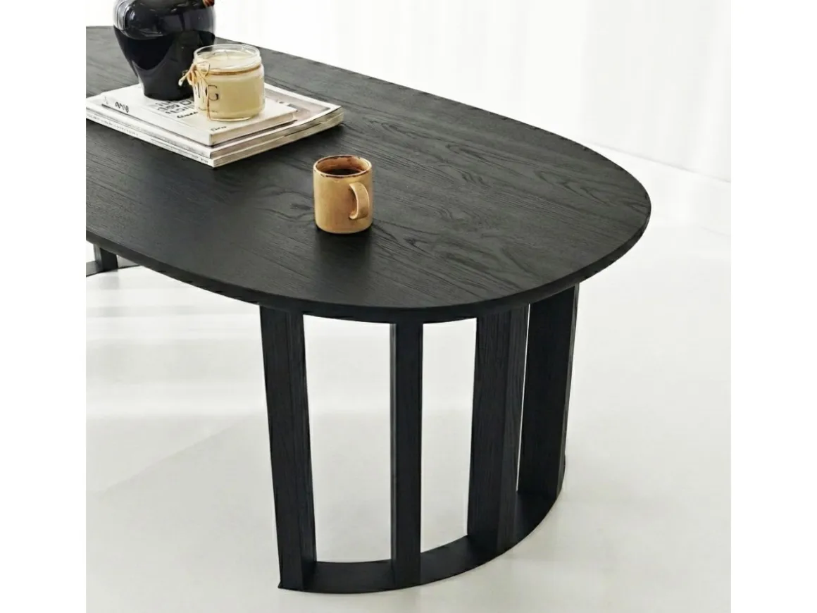 Table basse en bois "Elysia" - 120 x 60 x 40 cm - Noir