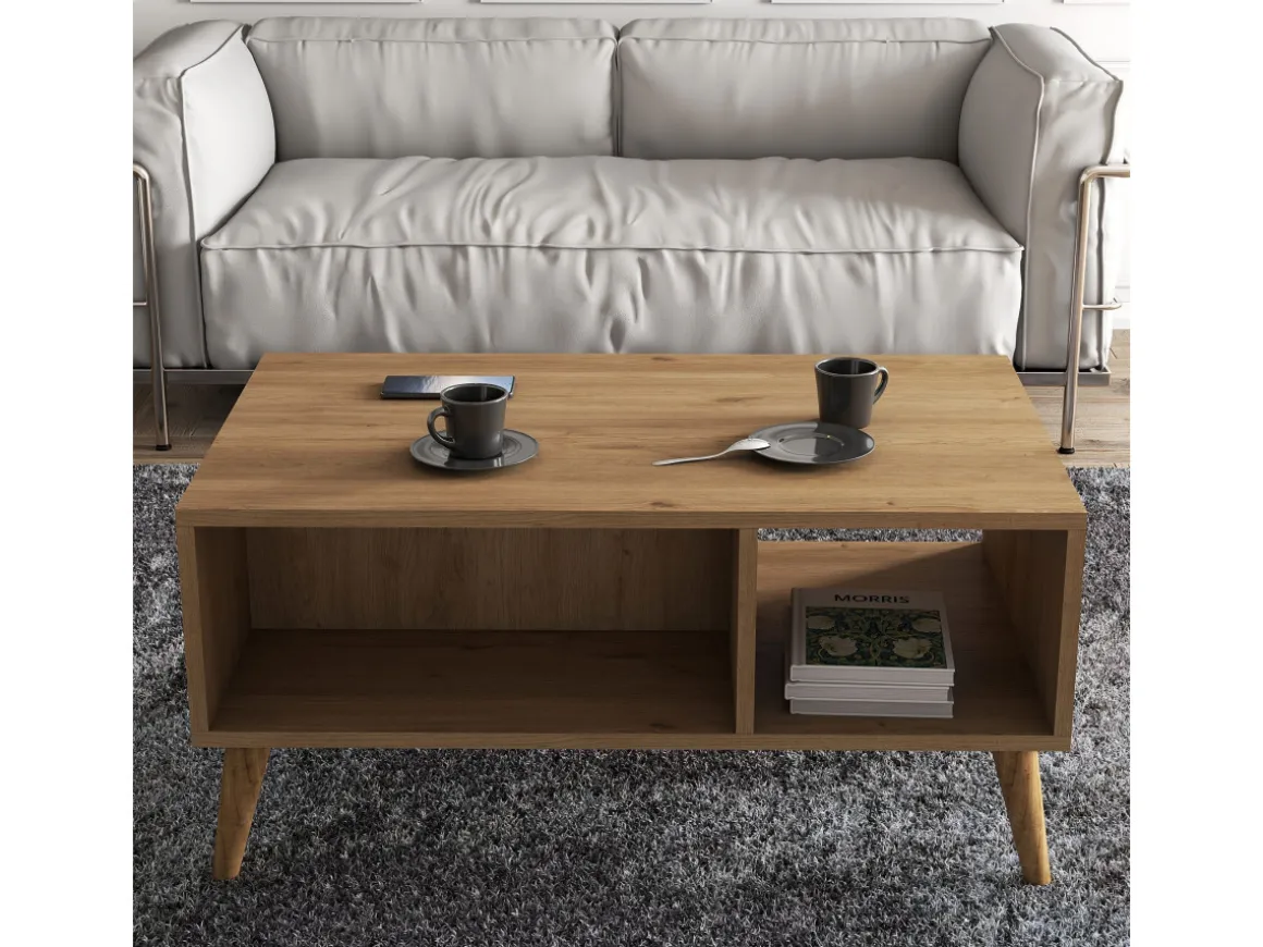 Table basse en bois "Exxen" - 90 x 41 x 54 cm - Marron
