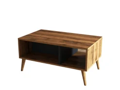 Table basse en bois "Exxen" - 90 x 41 x 54 cm - Gris anthracite
