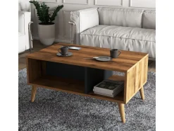 Table basse en bois "Exxen" - 90 x 41 x 54 cm - Gris anthracite