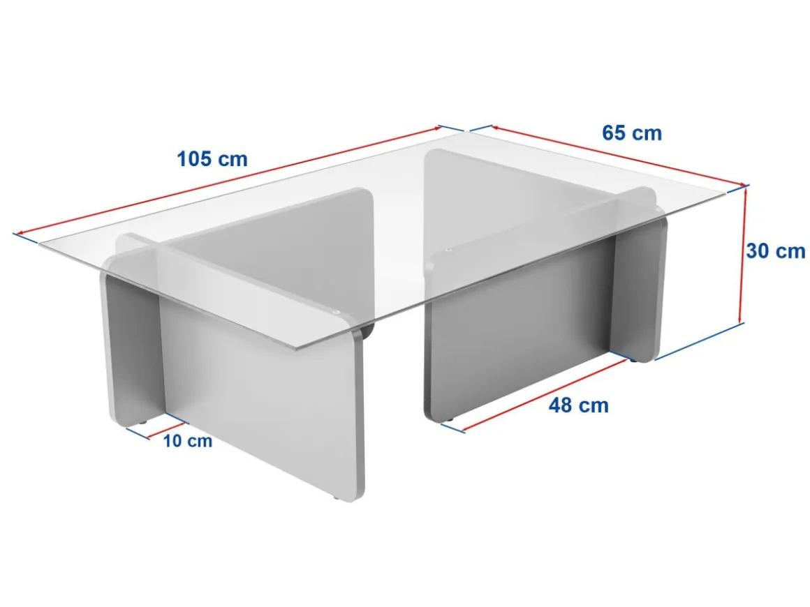 Table basse en bois "Flavio" - 105 x 65 x 30 cm - Travertin