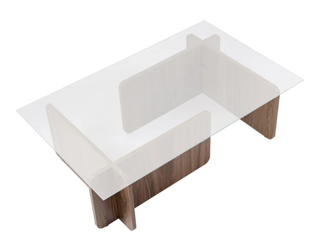 Table basse en bois "Flavio" - 105 x 65 x 30 cm - Noyer
