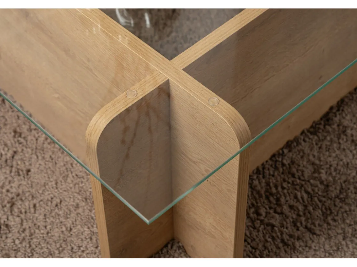 Table basse en bois "Flavio" - 105 x 65 x 30 cm - Chêne