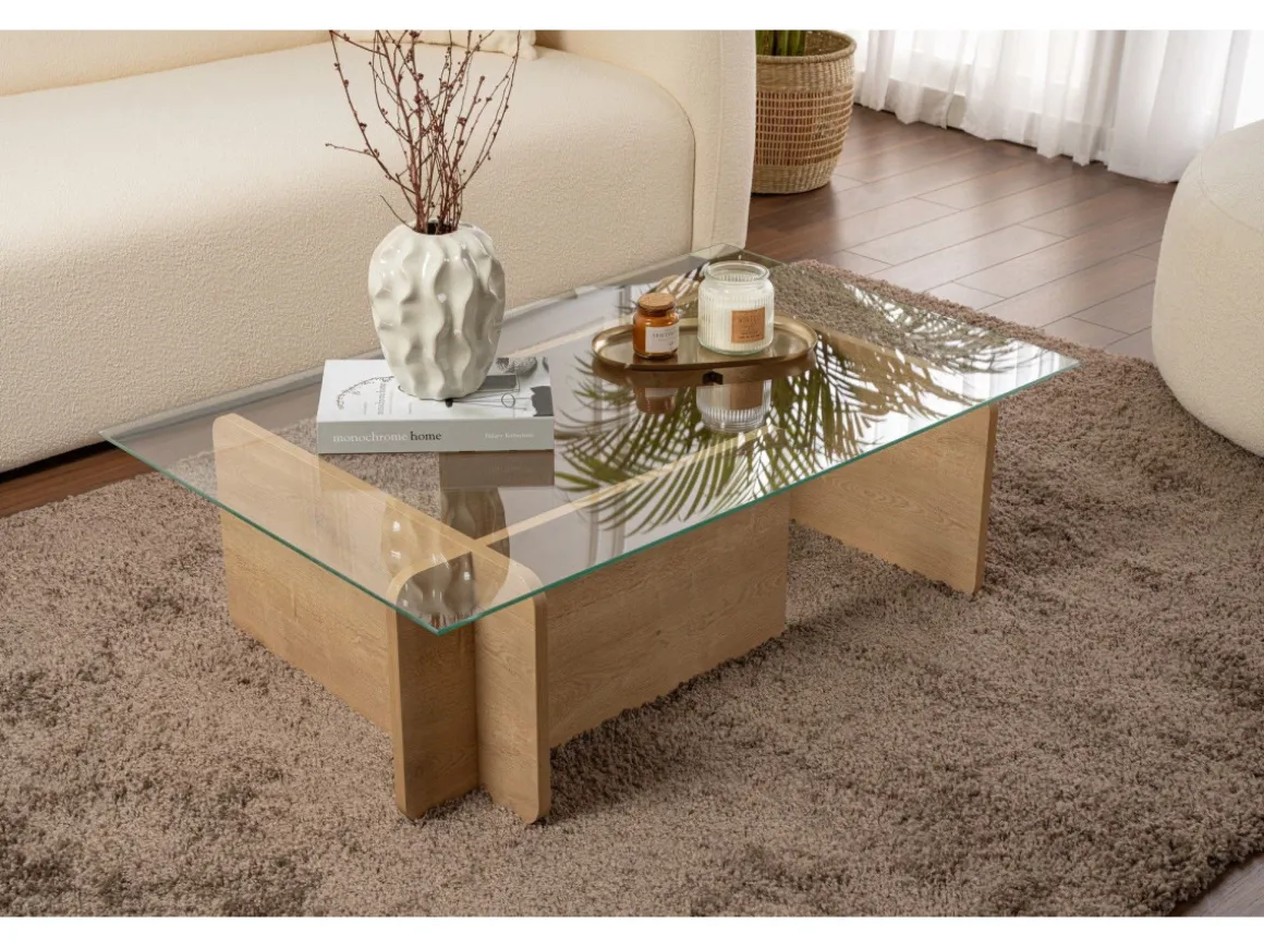 Table basse en bois "Flavio" - 105 x 65 x 30 cm - Chêne