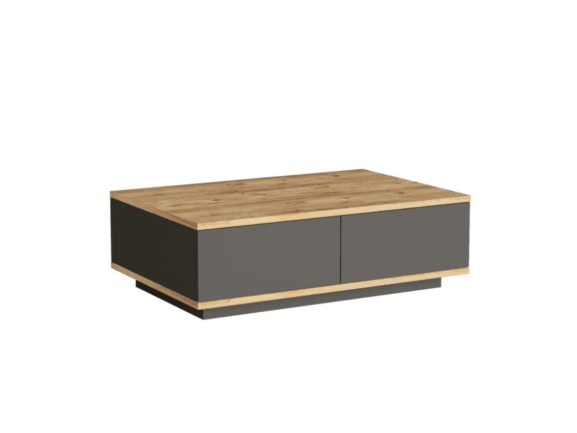 Table basse en bois "Frew" - 90 x 60 x 28 cm - Marron