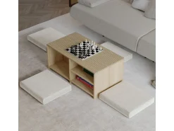 Table basse en bois "Gord" - 90 x 45 x 44 cm - Beige
