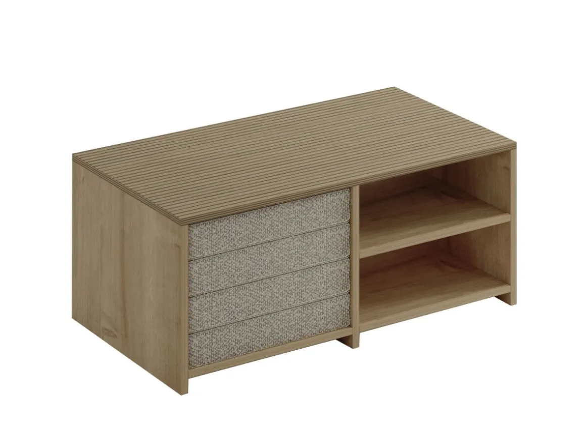 Table basse en bois "Gord" - 90 x 45 x 44 cm - Beige