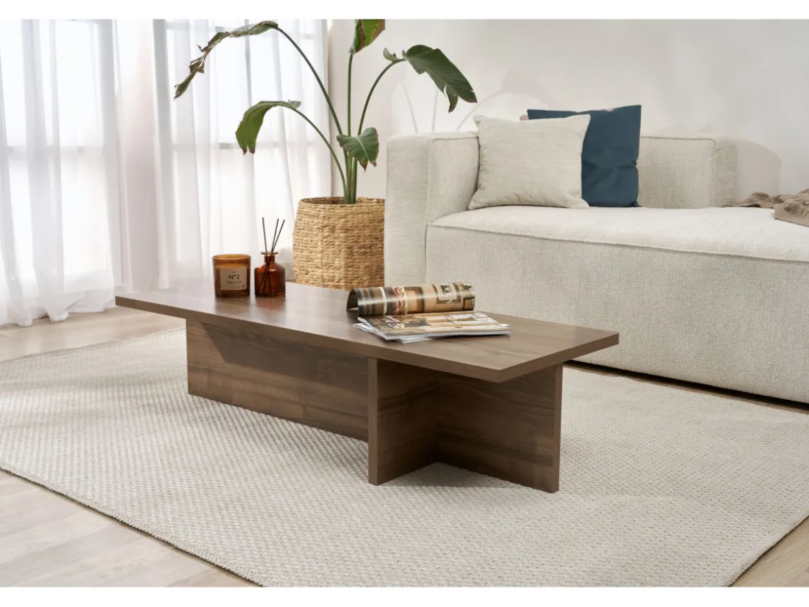Table basse en bois "Harbor" - 120 x 45 x 30 cm - Noyer
