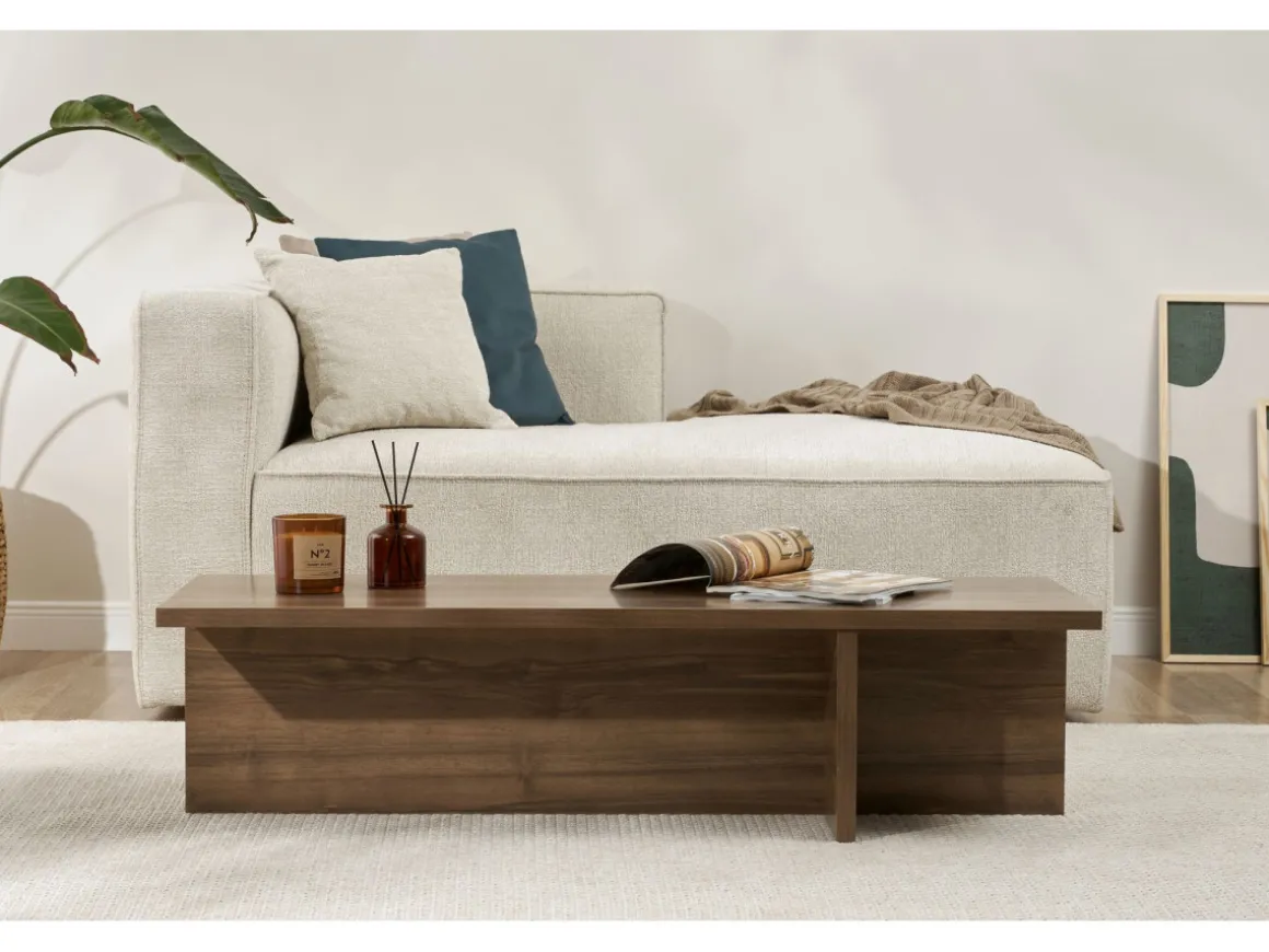 Table basse en bois "Harbor" - 120 x 45 x 30 cm - Noyer