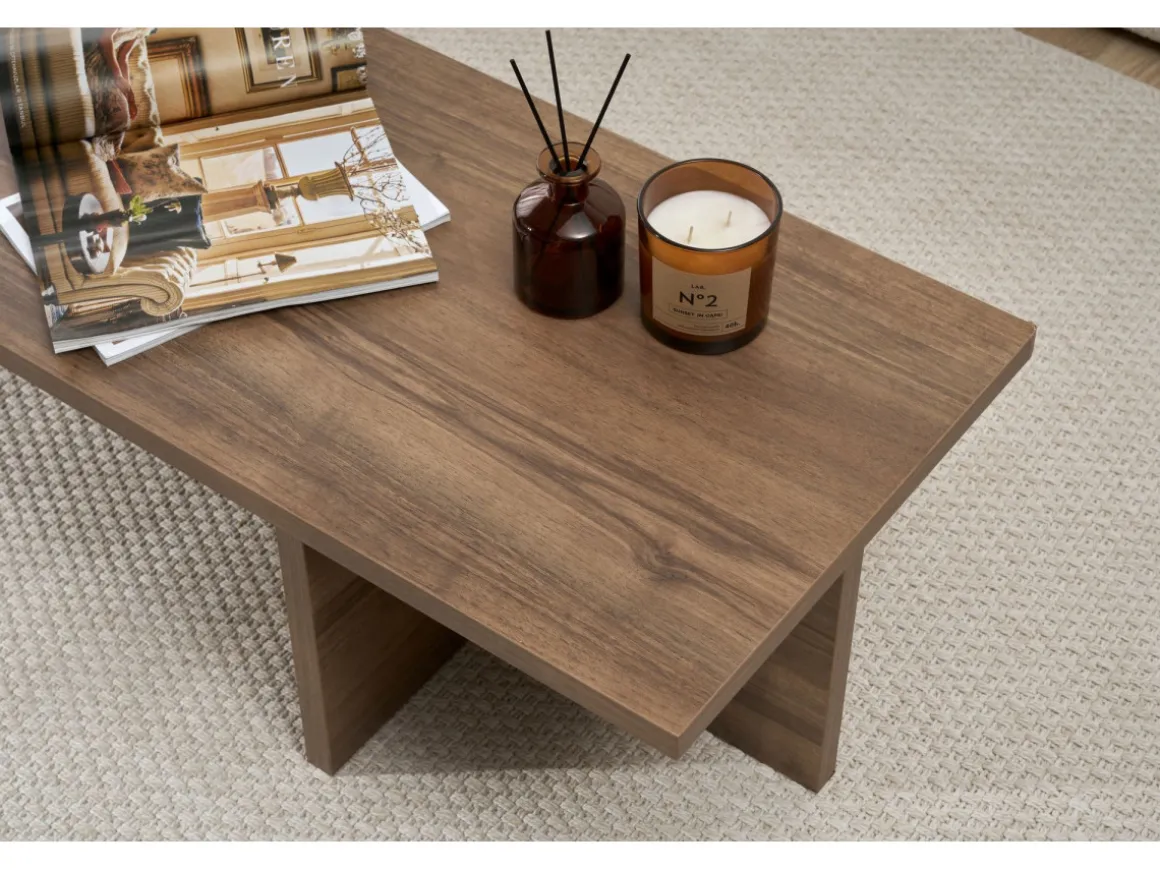 Table basse en bois "Harbor" - 120 x 45 x 30 cm - Noyer