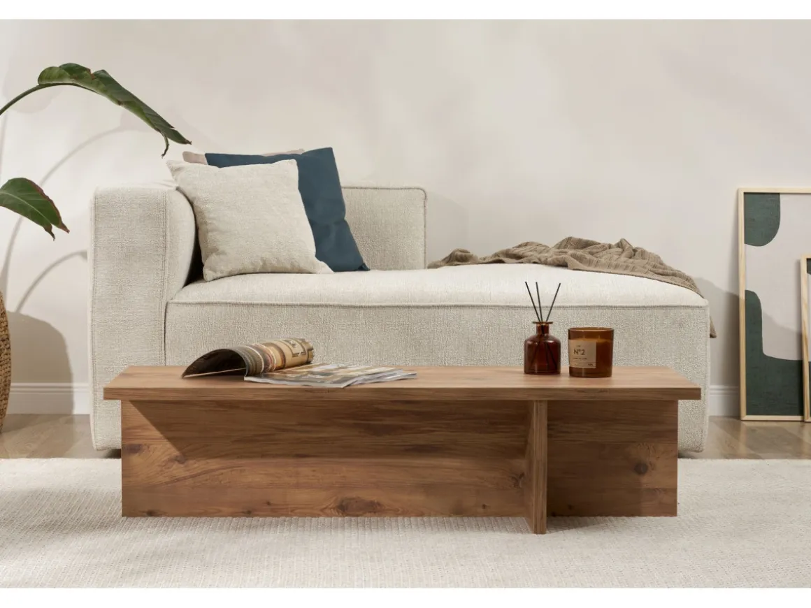 Table basse en bois "Harbor" - 120 x 45 x 30 cm - Pin atlantique