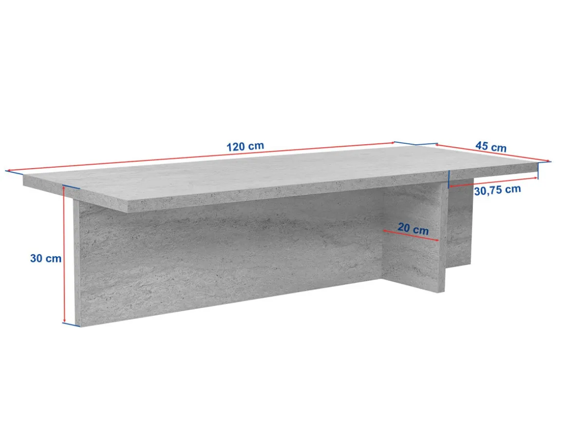 Table basse en bois "Harbor" - 120 x 45 x 30 cm - Pin atlantique