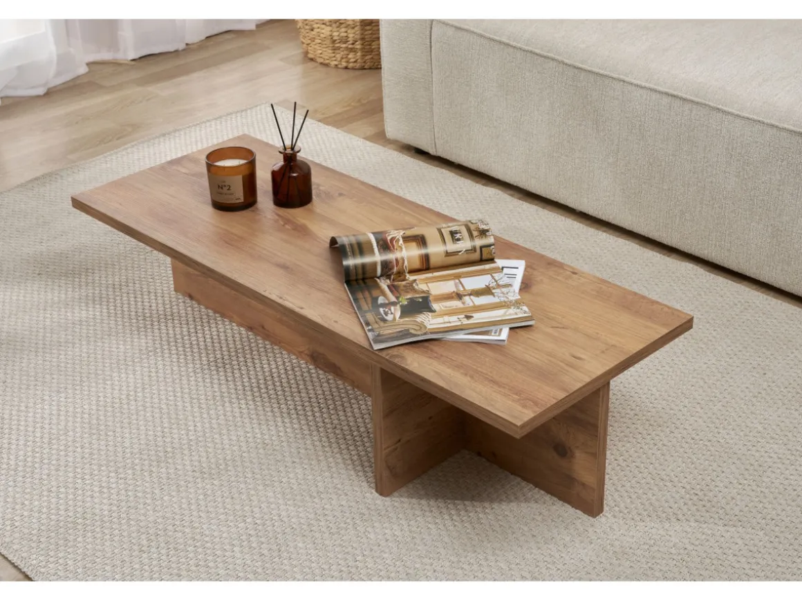 Table basse en bois "Harbor" - 120 x 45 x 30 cm - Pin atlantique