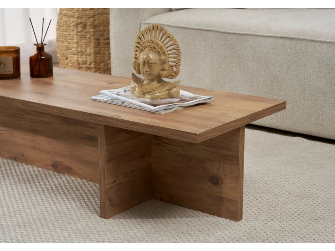 Table basse en bois "Harbor" - 120 x 45 x 30 cm - Pin atlantique