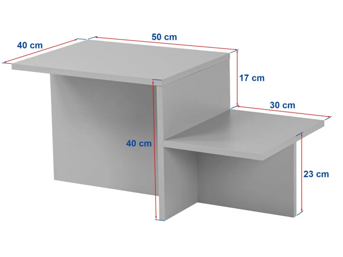 Table basse en bois "Harmony" 80 x 40 x 40 cm - Bois Noir