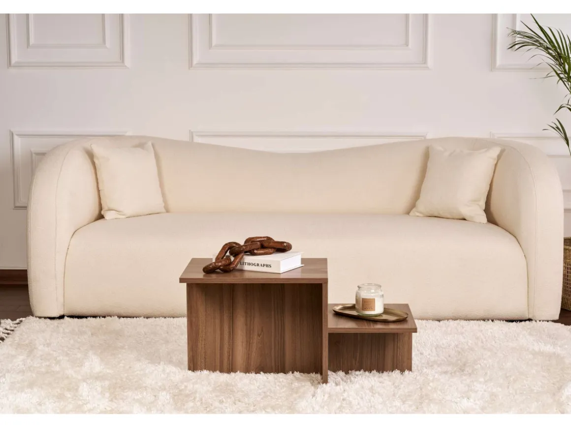 Table basse en bois "Harmony" - 80 x 40 x 40 cm - Noyer