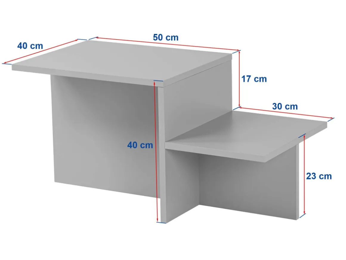 Table basse en bois "Harmony" - 80 x 40 x 40 cm - Noyer