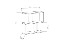 Table basse en bois "Homemania" - 60 x 20 x 60 cm - Bois Noir
